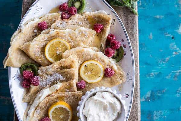 Lemon Sugar Crepes with Whipped Cream Cheese | halfbakedharvest.com @hbharvest