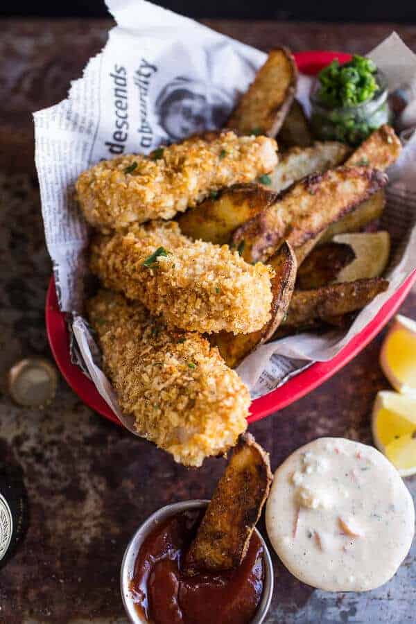 Potato Chip Crusted Fish and Chips…with all the Fixings| halfbakedharvest.com @hbharvest