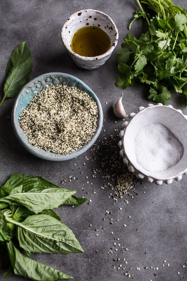 Quick Cauliflower “Risotto” with Asparagus + Cilantro-Basil Hemp Seed Pesto | halfbakedharvest.com @hbharvest