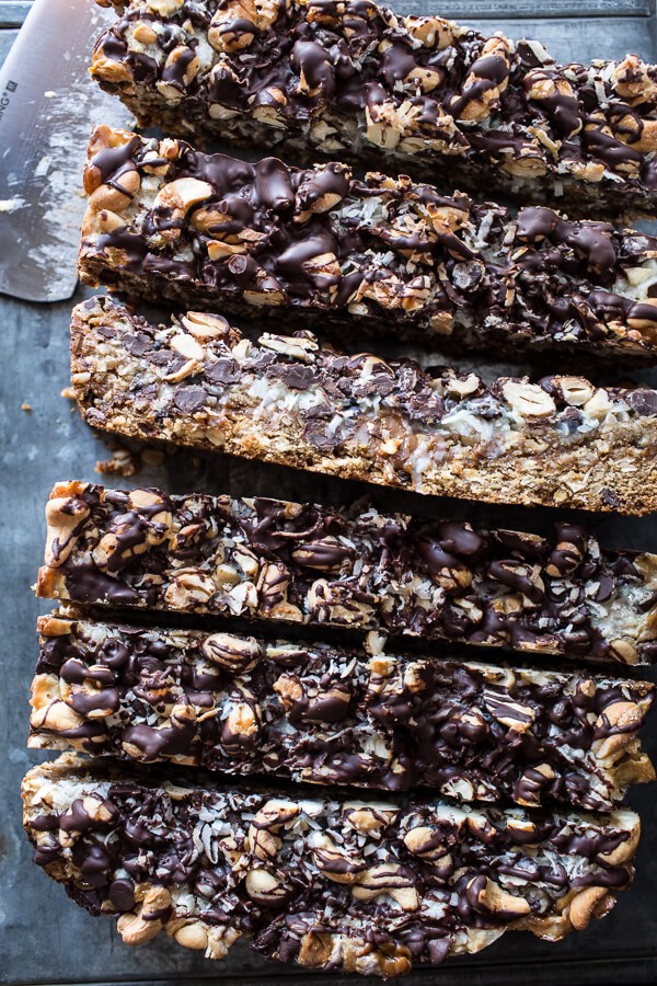 7-Layer Dulce De Leche Oatmeal Chocolate Chip Bars | halfbakedharvest.com @hbharvest