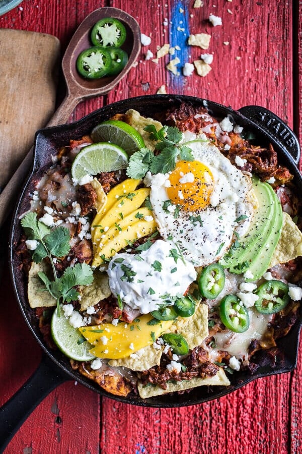 Carnitas Chilaquiles with Whipped Jalapeño Cream | halfbakedharvest.com @hbharvest