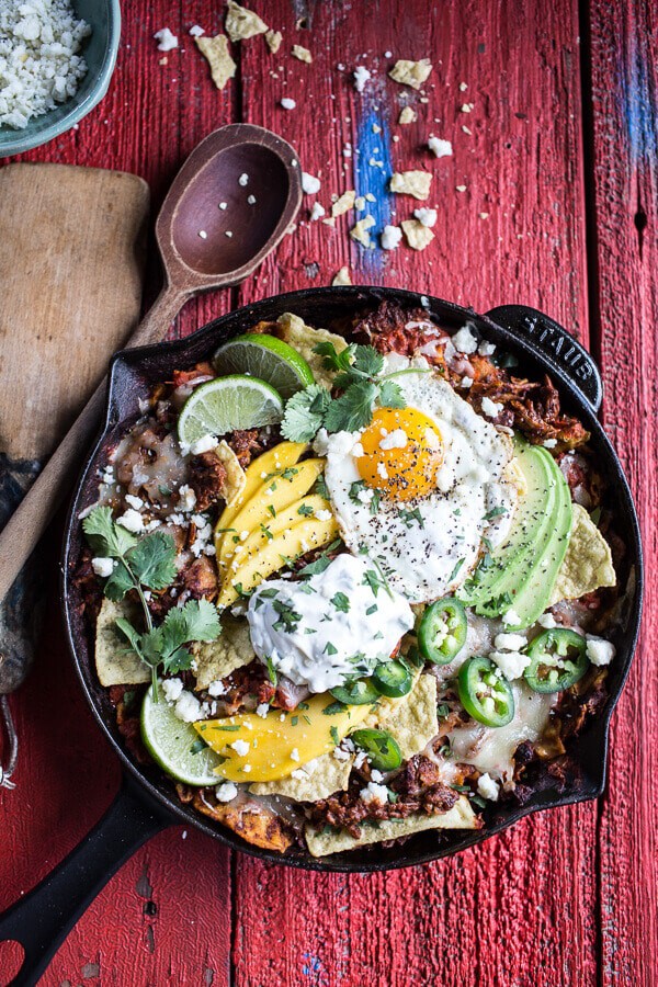 Carnitas Chilaquiles with Whipped Jalapeño Cream | halfbakedharvest.com @hbharvest