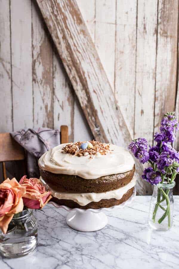 Matcha Green Tea Cake with Vanilla Honey Cream Cheese Frosting | halfbakedharvest.com @hbharvest