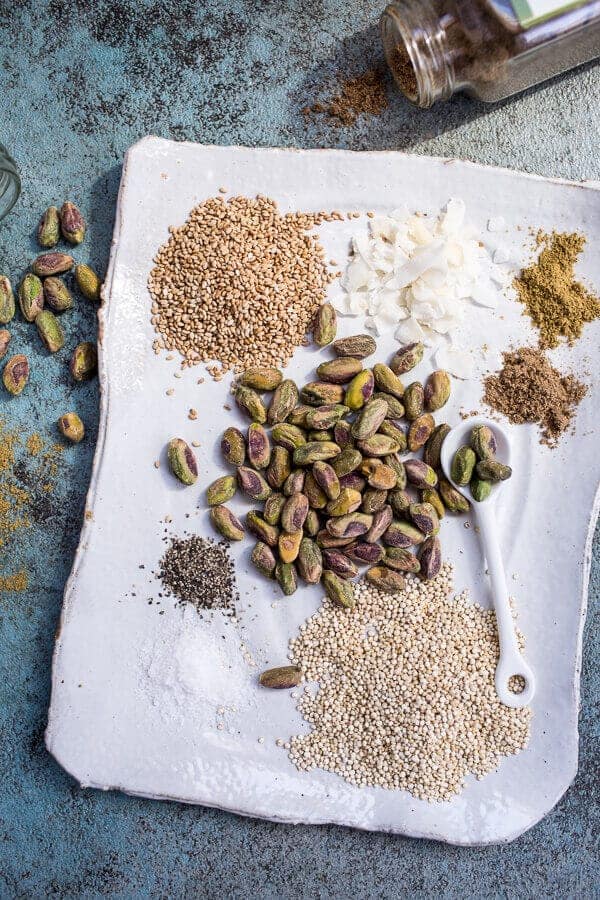 Pistachio Quinoa Dukkah Crusted Chicken Fingers with Sun-dried Tomato Pesto | halfbakedharvest.com @hbharvest