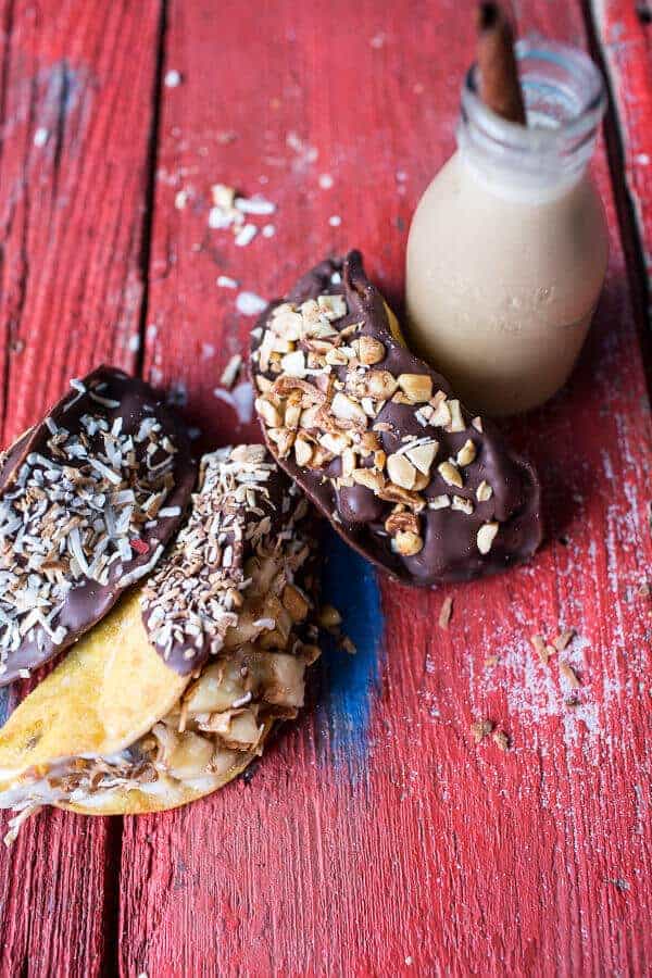 Tres Leches Coconut and Chocolate Fudge Ice Cream Tacos with Banana Peanut Salsa | halfbakedharvest.com @hbharvest