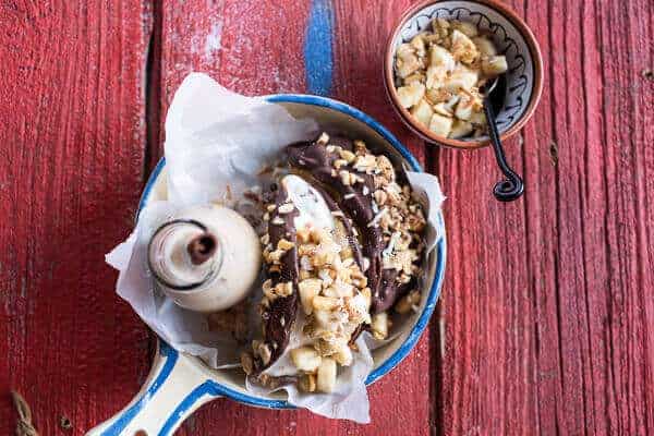 Tres Leches Coconut and Chocolate Fudge Ice Cream Tacos with Banana Peanut Salsa | halfbakedharvest.com @hbharvest