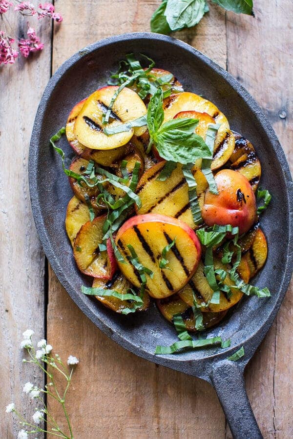 Fried Mozzarella and Caramelized Peach Caprese Burger | halfbakedharvest.com @hbharvest