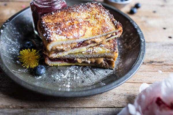 Peanut Butter & Rhubarb Jelly Hot French Toast Sammie | halfbakedharvest.com @hbharvest