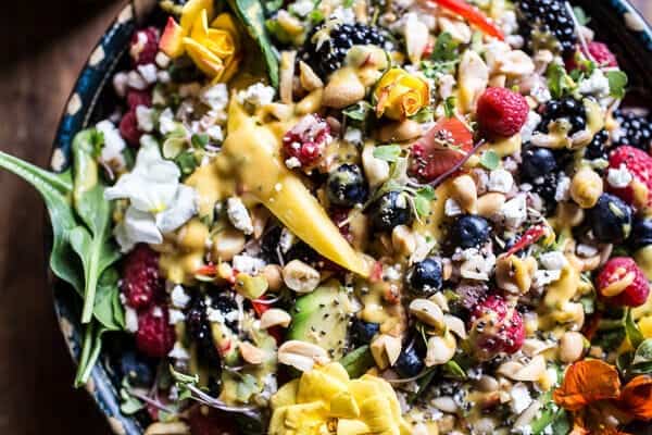 Very Berry Dream Salad with Chili Mango and Peanut Vinaigrette | halfbakedharvest.com @hbharvest