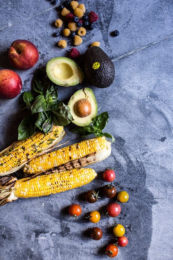BBQ Chicken and Grilled Corn Rice Bowls with Berry Smashed Avocado | halfbakedharvest.com @hbharvest