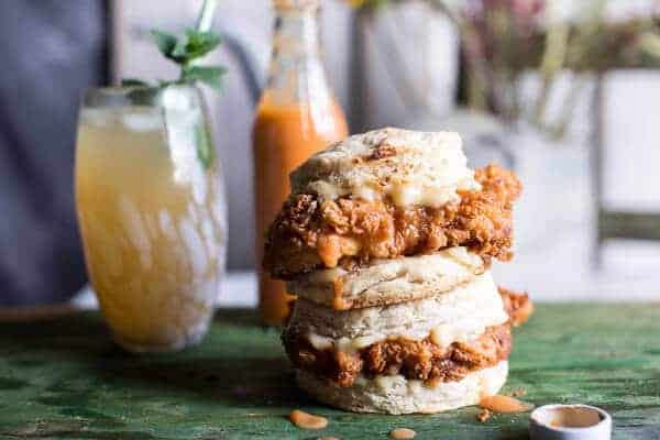 Buttermilk Chicken Biscuit with Habanero Peach Hot Sauce + Honey Butter | halfbakedharvest.com @hbharvest