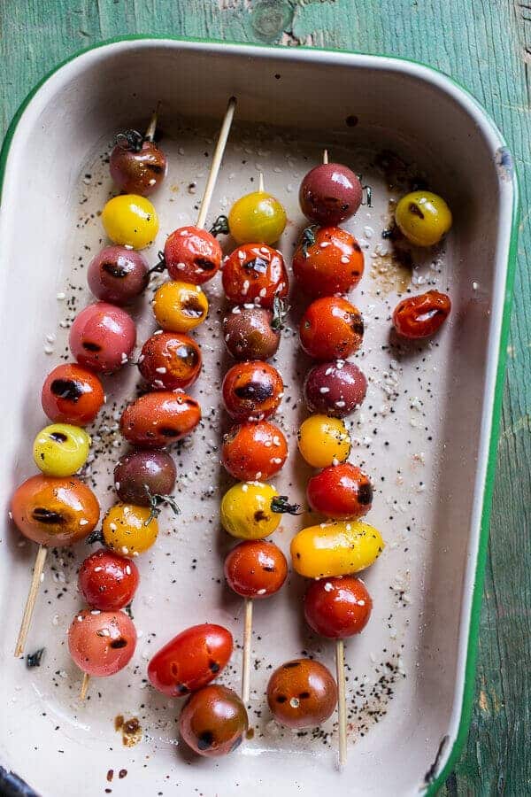 Cedar Plank Grilled Sesame Salmon with Kimchi Miso Butter and Grilled Tomatoes | halfbakedharvest.com @hbharvest