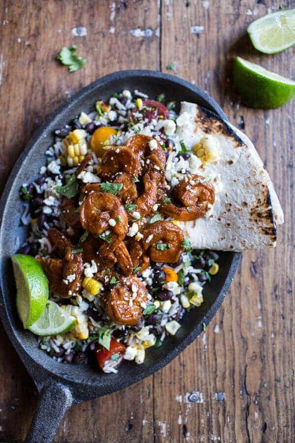 Chipotle Enchilada Shrimp with Rice and Beans | halfbakedharvest.com @hbharvest