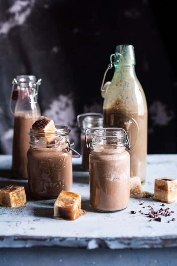 Chocolate Almond Milk with Creamy Malted Coffee Ice Cubes | halfbakedharvest.com @hbharvest