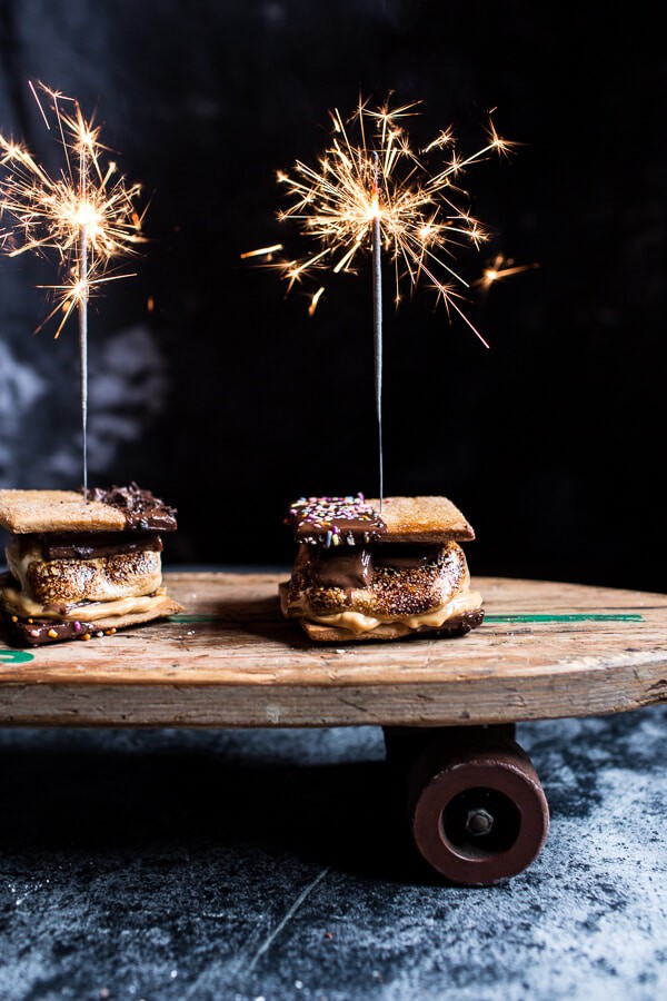 Chocolate Dipped Peanut Butter Espresso S’more | halfbakedharvest.com @hbharvest