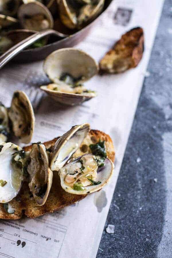 Grilled Clams with Charred Jalapeño Basil Butter | halfbakedharvest.com @hbharvest