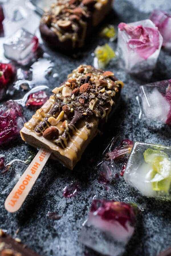 Salted Chocolate Dipped Banana Almond Pops with Malted Coconut Honey | halfbakedharvest.com @hbharvest