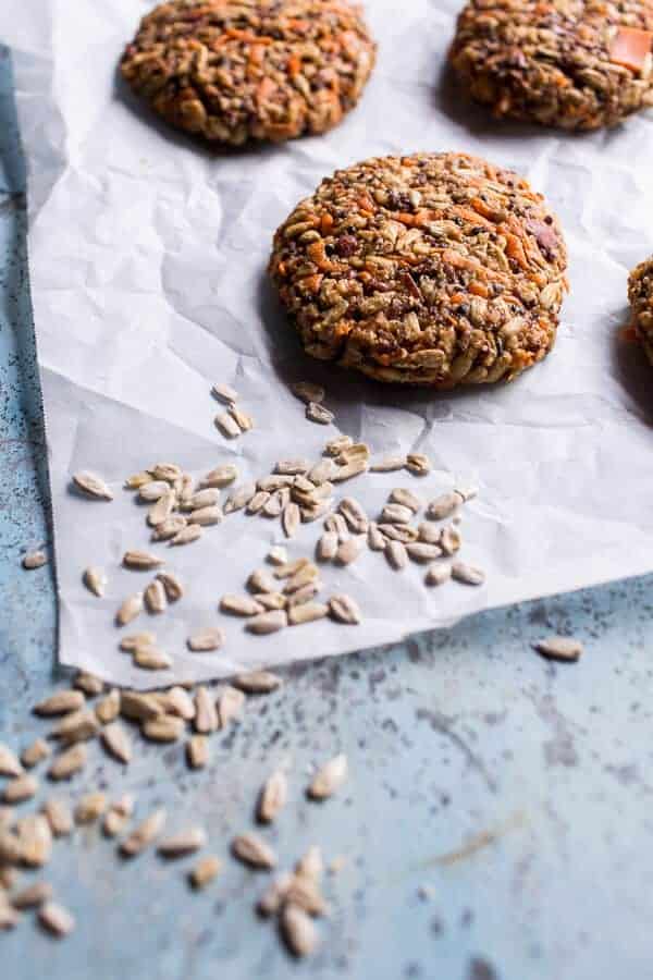 Sunflower Seed Veggie Burgers with Grilled Halloumi + Curried Tahini Sauce | halfbakedharvest.com @hbharvest