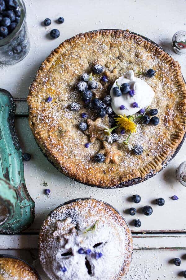 Sweet Blueberry Buttermilk Pies with Chamomile Cream | halfbakedharvest.com @hbharvest