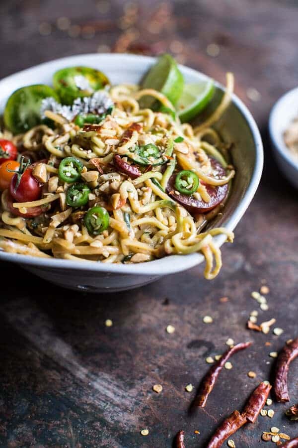 Firey Szechuan Peanut and Chili Zucchini Noodles | halfbakedharvest.com @hbharvest