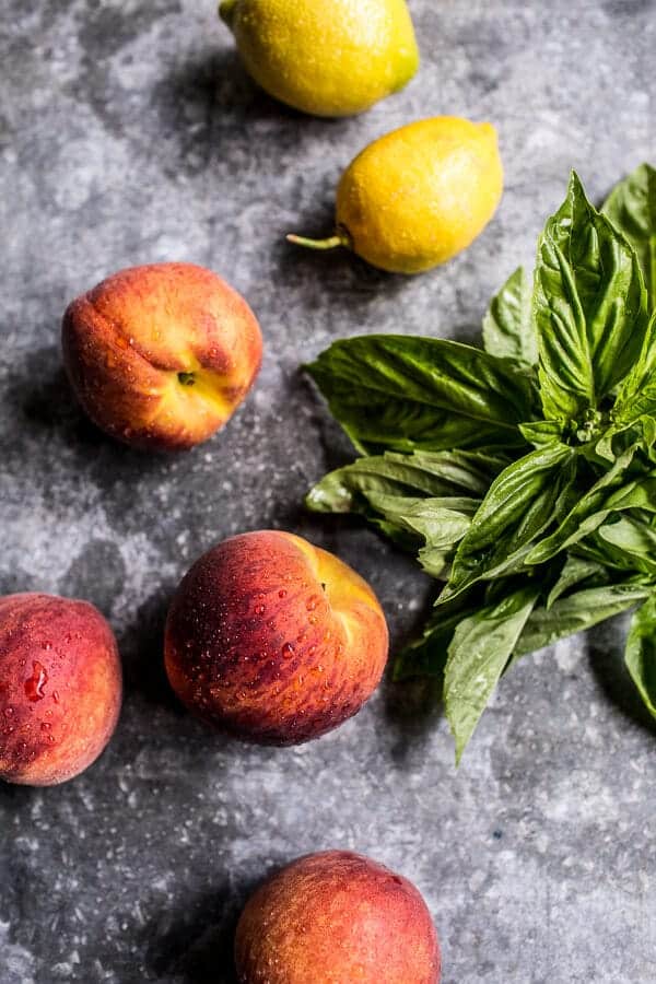 Grilled Peach and Basil Arnold Palmer…with or without Bourbon | halfbakedharvest.com @hbharevst