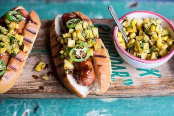 Hawaiian BBQ Dog with Mango, Chili, Pineapple and Lime Relish | halfbakedharvest.com @hbharvest