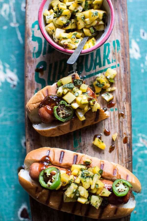 Hawaiian BBQ Dog with Mango, Chili, Pineapple and Lime Relish | halfbakedharvest.com @hbharvest