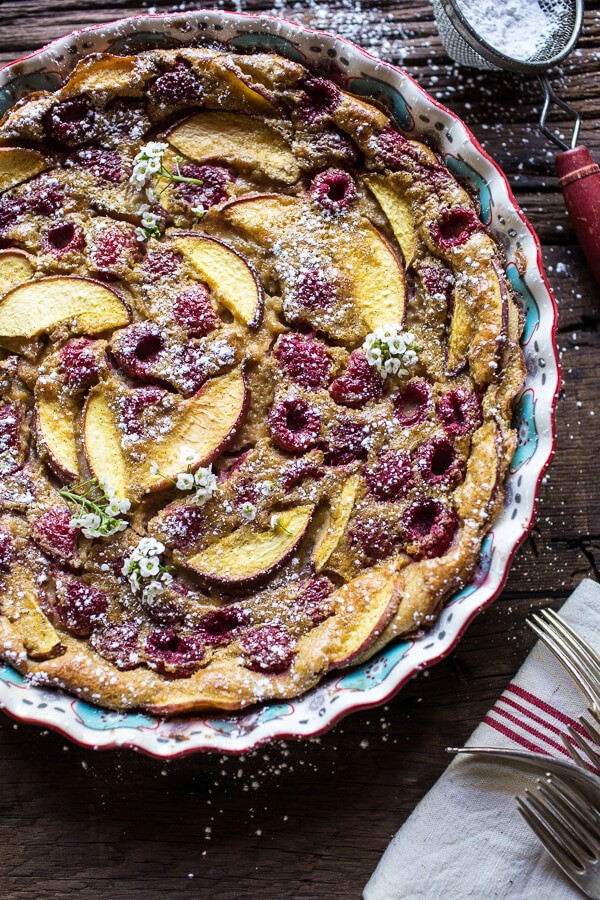 Raspberry, Nectarine and Sweet Corn Clafoutis | halfbakedharvest.com @hbharvest