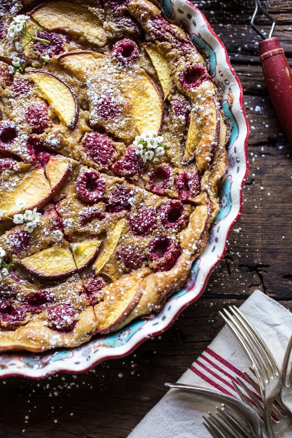 Raspberry, Nectarine and Sweet Corn Clafoutis | halfbakedharvest.com @hbharvest
