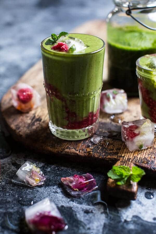Raspberry Smash Super Green Summer Smoothie | halfbakedharvest.com @hbharvest