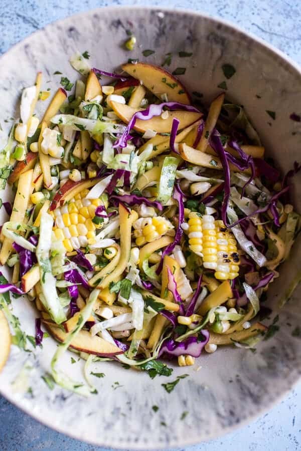 Seafood Tacos with Lime-Green Chile Sauce + Grilled Corn Slaw | halfbakedharvest.com @hbharvest