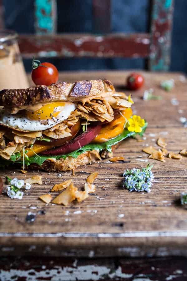 Vegan BLT (…minus that egg) with Chipotle Tahini “Mayo” | halfbakedharvest.com @hbharvest