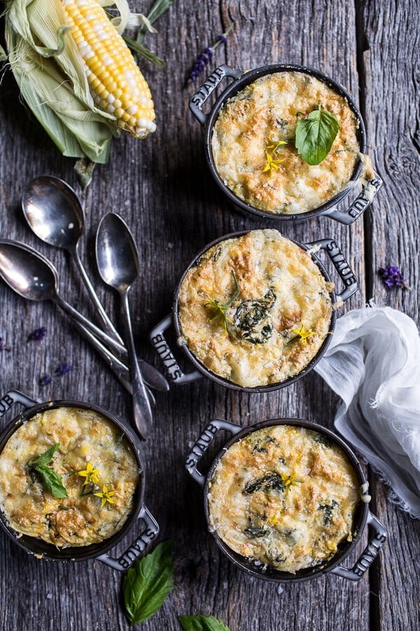 Cheesy Kale and Corn Soufflé | halfbakedharvest.com @hbharvest