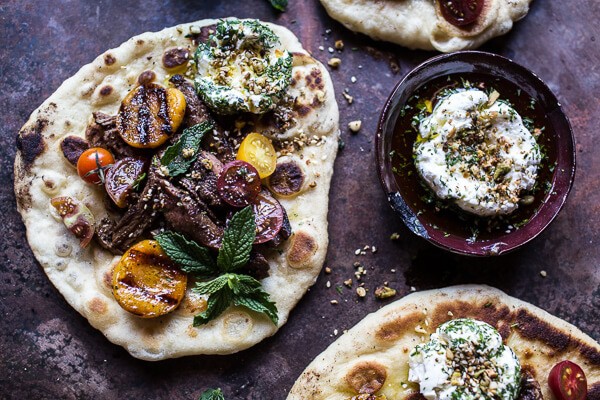 Grilled Lamb Tikka with Caramelized Apricots + Pine Nut Labneh | halfbakedharvest.com @hbharvest