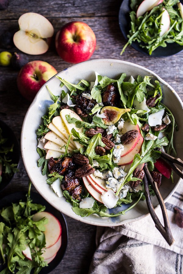Bacon Wrapped Fig and Honeycrisp Apple Salad with Salted Caramel Pecans | halfbakedharvest.com @hbharvest