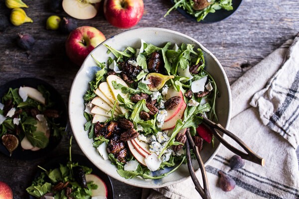 Bacon Wrapped Fig and Honeycrisp Apple Salad with Salted Caramel Pecans | halfbakedharvest.com @hbharvest