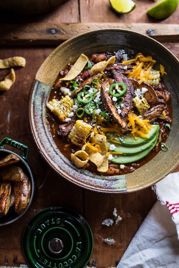 Crockpot Carne Asada Beer Chili | halfbakedharvest.com @hbharvest