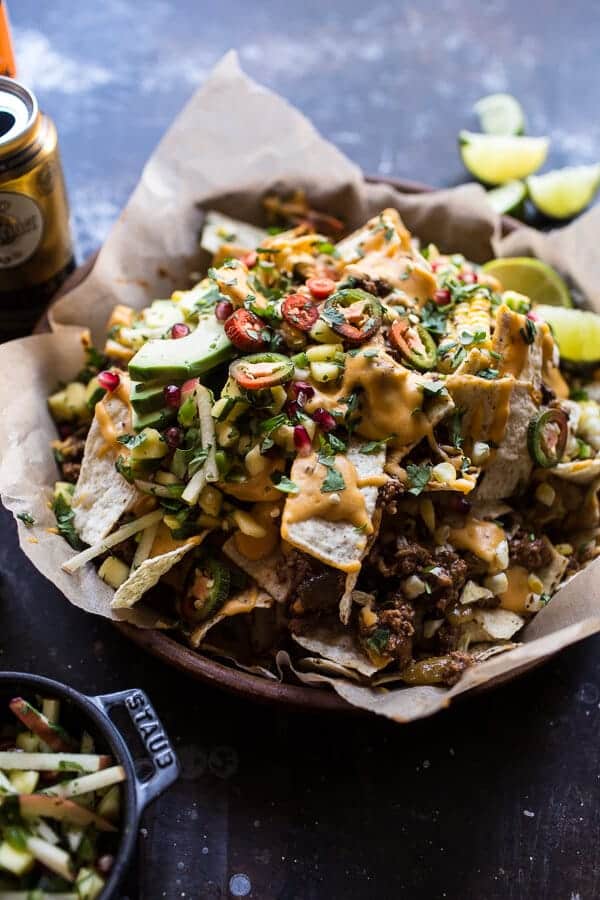 Easy Enchilada Beef Nachos | halfbakedharvest.com @hbharvest