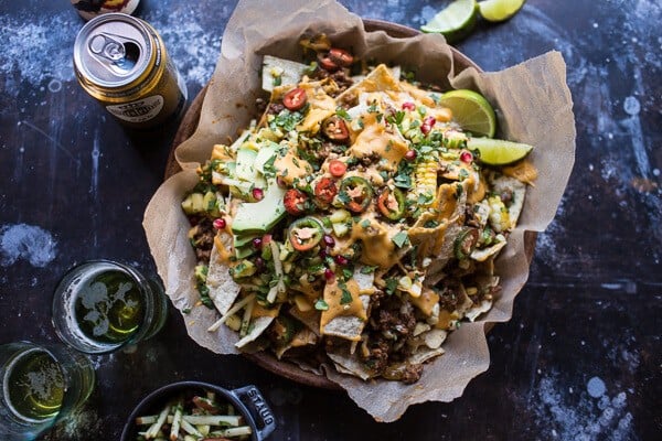 Easy Enchilada Beef Nachos | halfbakedharvest.com @hbharvest