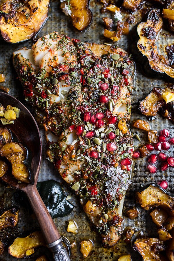 Slow Roasted Cod with Brown Sugar Pineapple Glazed Acorn Squash | halfbakedharvest.com @hbharvest