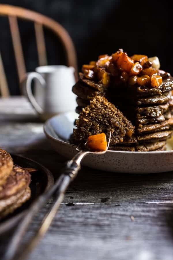 Spiced Almond Pancakes with Candied Butternut Squash + Maple Butter | halfbakedharvest.com @hbharvest