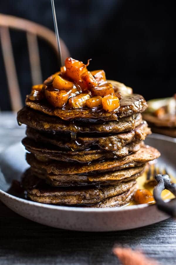 Spiced Almond Pancakes with Candied Butternut Squash + Maple Butter | halfbakedharvest.com @hbharvest