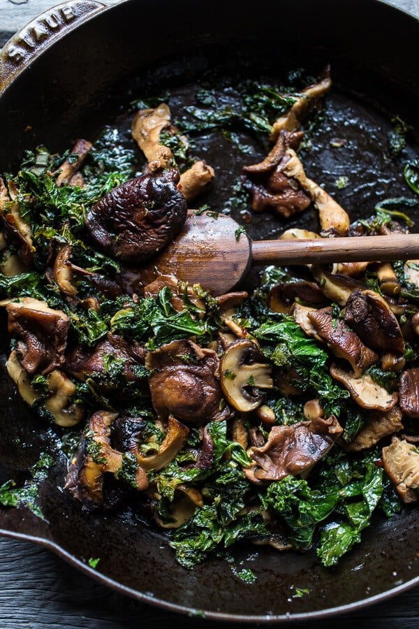 Buttered Hazelnut Crepes with Caramelized Wild Mushrooms, Kale and Goat Cheese | halfbakedharvest.com @hbharvest