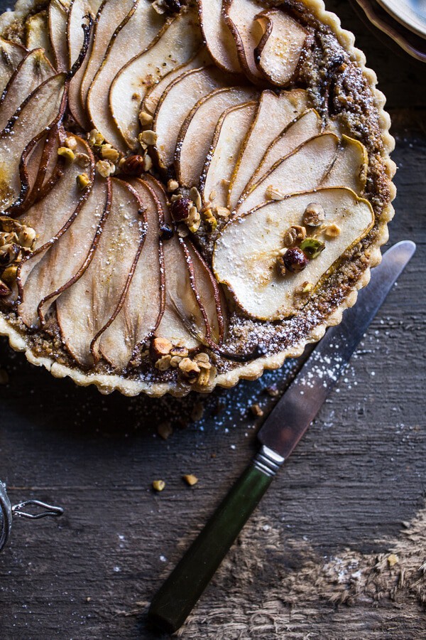 Caramelized Pear and Hazelnut Crumble Tart | halfbakedharvest.com @hbharvest