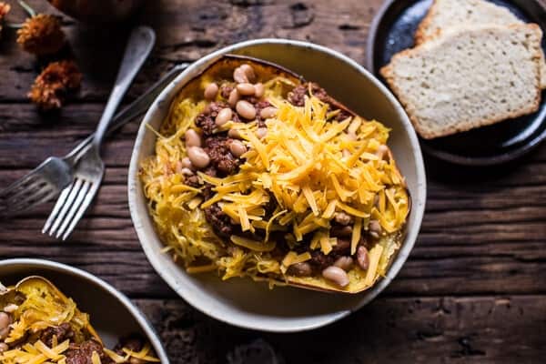 Cincinnati Chili Stuffed Spaghetti Squash | halfbakedharvest.com @hbharvest