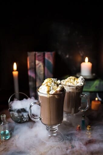Pumpkin Butterbeer Hot Chocolate (VIDEO) | halfbakedharvest.com @hbharvest