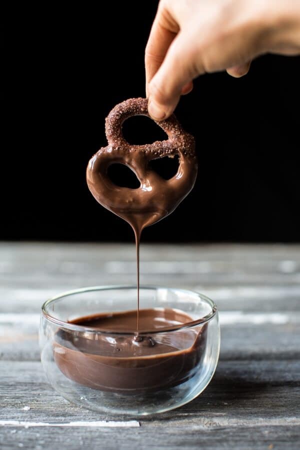 Chocolate Covered Cinnamon Sugar Pretzels | halfbakedharvest.com @hbharvest