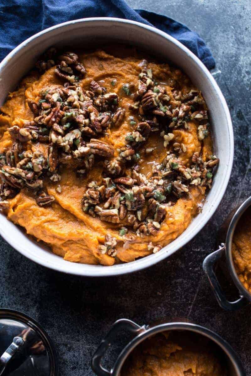 Lighter Sweet Potato Casserole with Maple Toasted Marshmallow | halfbakedharvest.com @hbharvest