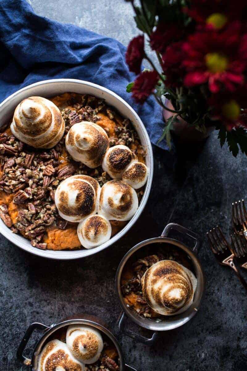 Lighter Sweet Potato Casserole with Maple Toasted Marshmallow | halfbakedharvest.com @hbharvest