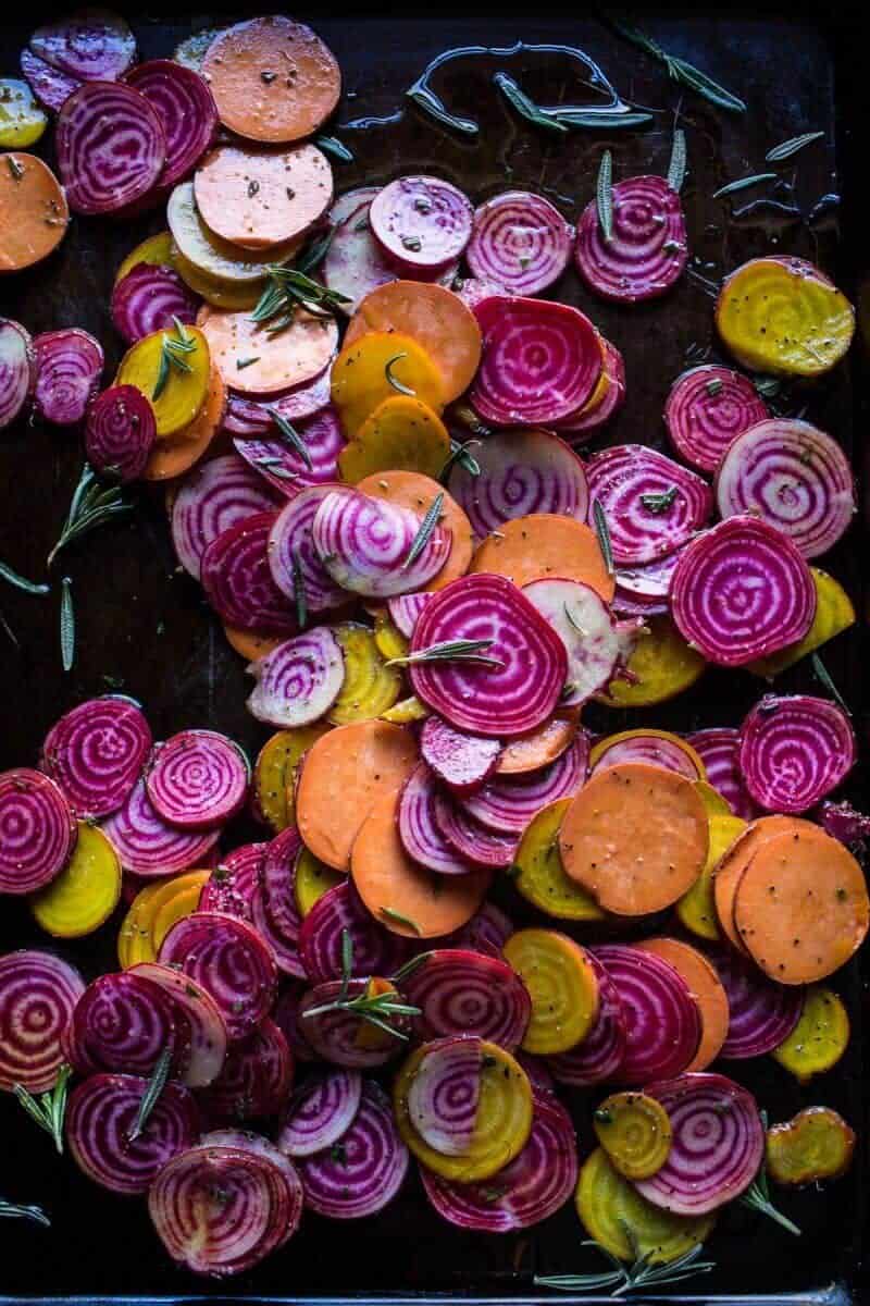The Big Holiday Hummus Board with Roasted Root Veggie Chips | halfbakedharvest.com @hbharvest